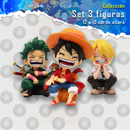 Set 3 Figuras One Piece (Sonrientes) 13 cm